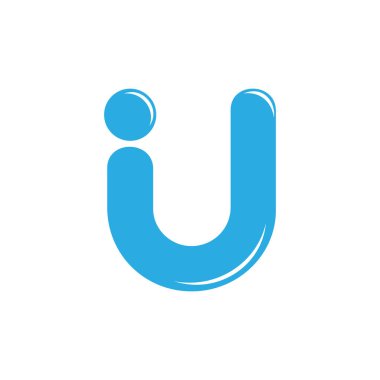 letter ji ij simple linked curves logo vector