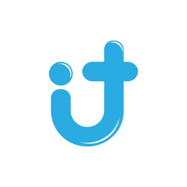 letter it simple linked curves logo vector