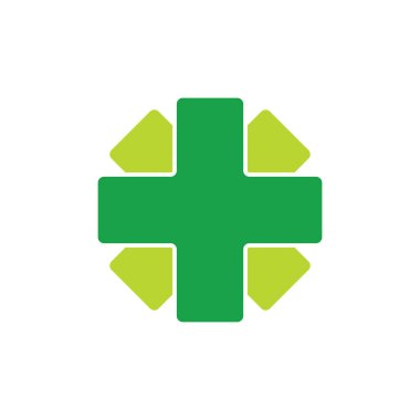 plus medical green geometric design logo vector