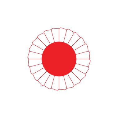japan swirl red sun symbol logo vector