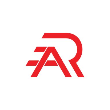 ar harfi basit geometrik çizgi logo vektörü