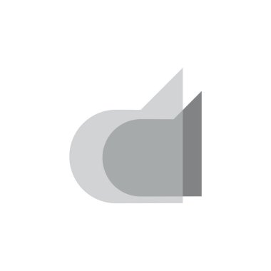 letter dd simple linked geometric logo vector