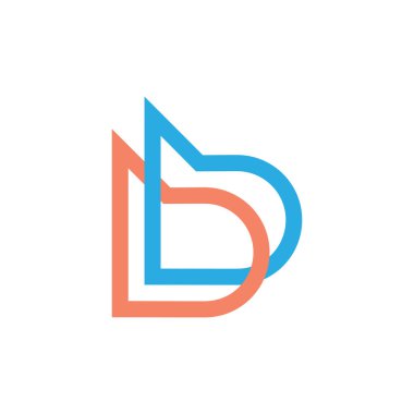 letter bb linked line overlap logo vector