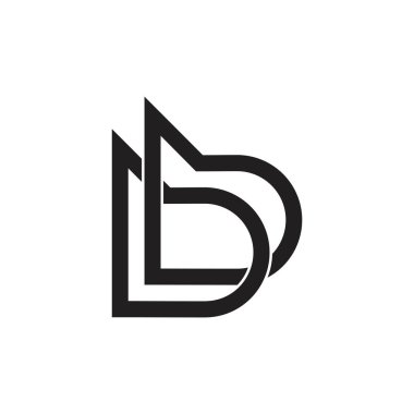 letter bb linked line overlap logo vector