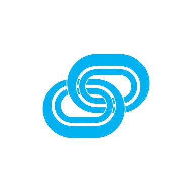 daire bağlantılı geometrik oval şekil logo vektörü