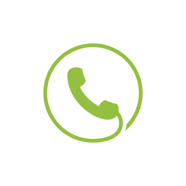Círculo verde velho símbolo do telefone vetor ícone — Vetor de Stock