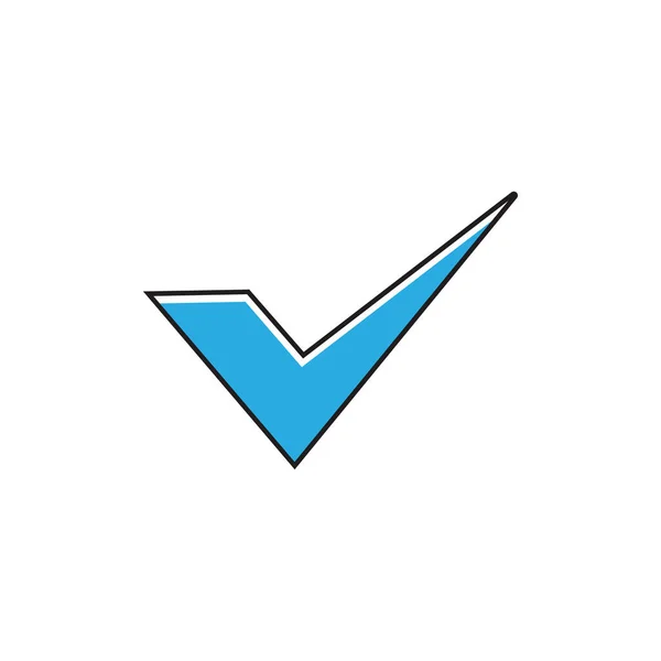 Häkchensymbol umreißt klaren geometrischen Logo-Vektor — Stockvektor