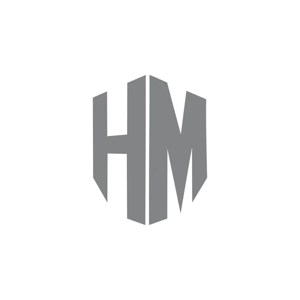 Letter hm simple geometric logo vector — Stock Vector