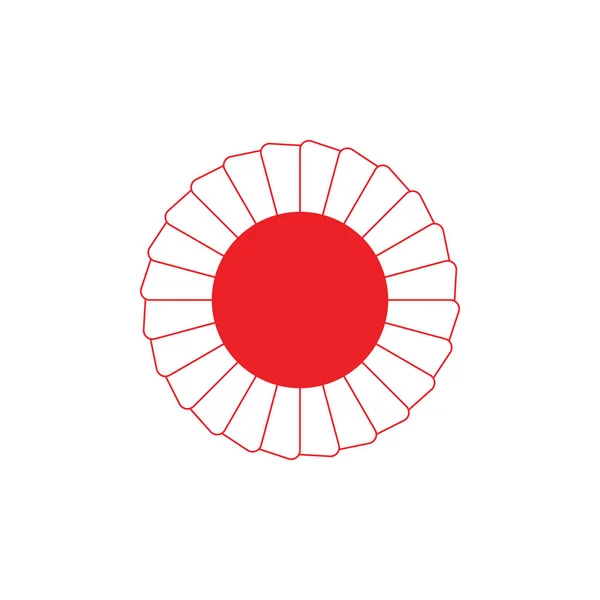 Giappone vortice rosso sole simbolo logo vettore — Vettoriale Stock