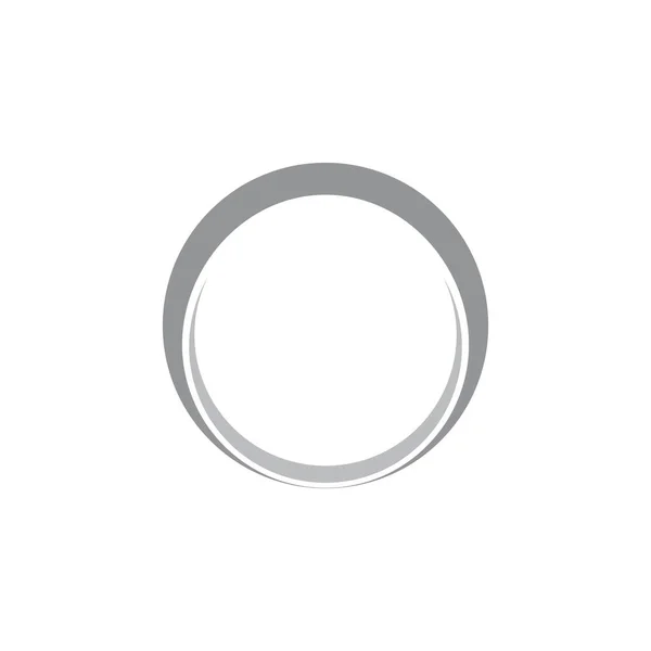 Einfacher 3D-Ring geometrischer Schatten Logo Vektor — Stockvektor
