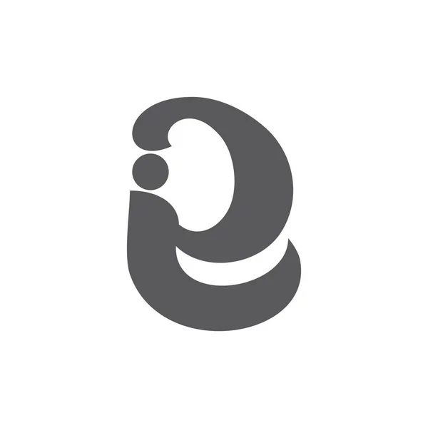 Letra ou seja, símbolo ligado curvas logotipo vetor —  Vetores de Stock