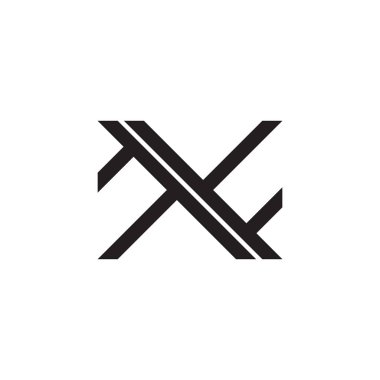 harf xf bağlantılı geometrik çizgi logo vektörü