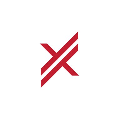 harf x çizgili hareket logo vektörü