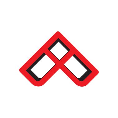bir ok 3d gölge logo vektörü harfi
