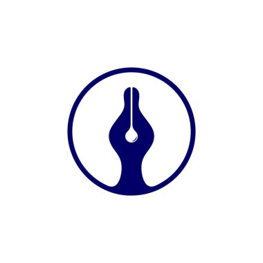 kalem mürekkebi dairesi geometrik logo vektörünü eğriliyor