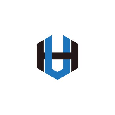 Hv harfi basit altıgen geometrik sembol logo vektörü