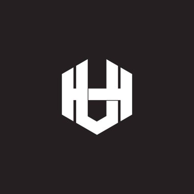 Hv harfi basit altıgen geometrik sembol logo vektörü