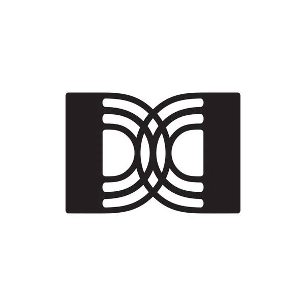 文字ddストライプ幾何学的ロゴベクトル — ストックベクタ