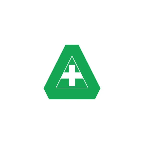 Triângulo mais vetor de logotipo médico — Vetor de Stock