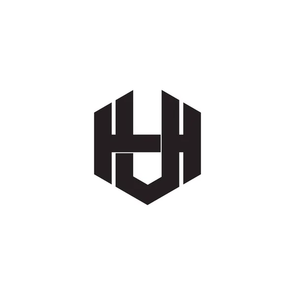 Bokstaven hv enkel hexagonal geometrisk symbol logotyp vektor — Stock vektor