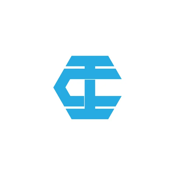 Lettre ct chevauchement géométrique symbole logo vecteur — Image vectorielle