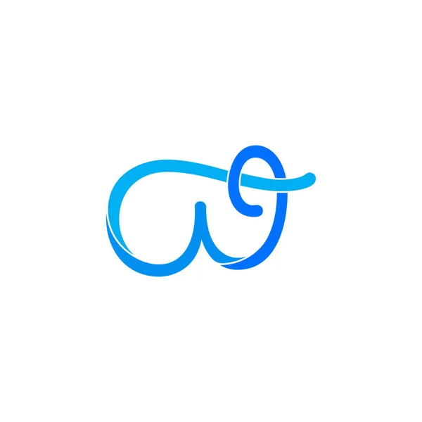 Letter w 3d lint golven ontwerp logo vector — Stockvector