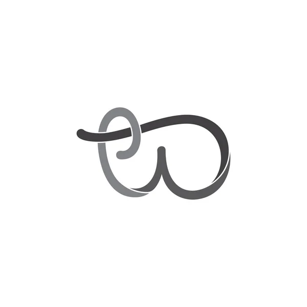 W 3d harfi kurdele dalgaları logo vektörü tasarımı — Stok Vektör