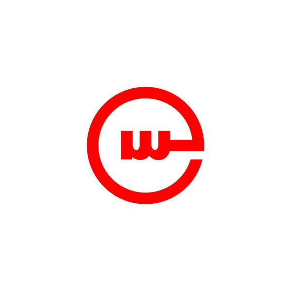 Letra ew círculo geométrico simple logo vector — Vector de stock