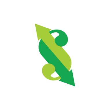 harf s ters ok logo vektörü