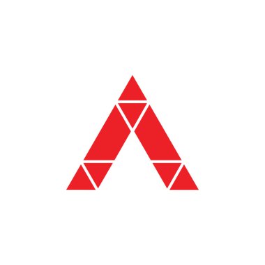 Ok üçgeni mozaik geometrik logo vektörü