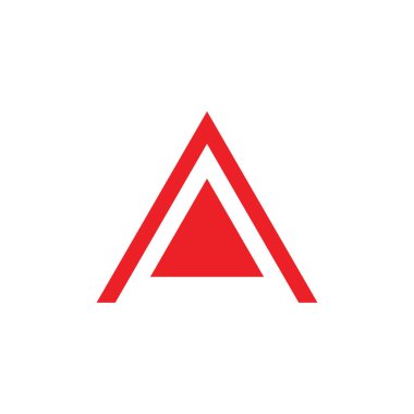 üçgen geometrik ok kırmızı logo vektörü