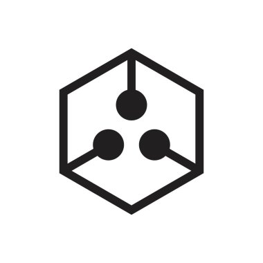 Altıgen bağlantılı noktalar logo vektörü