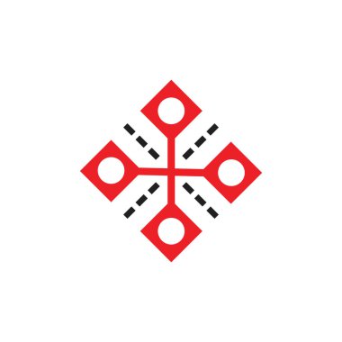 Çizgili kare geometrik soyut yol logo vektörü