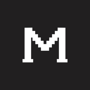 m harfi piksel soyut logo vektörü