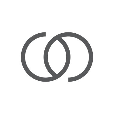 bağlı halka halkaları basit geometrik logo vektörü