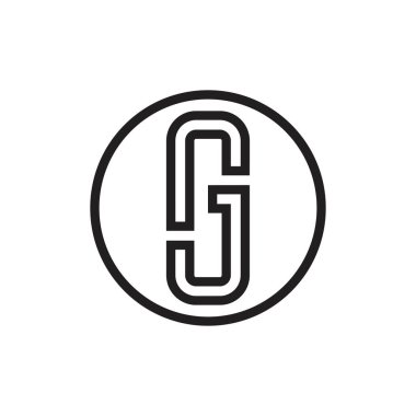 Basit geometrik harf g çizgileri logo vektörü
