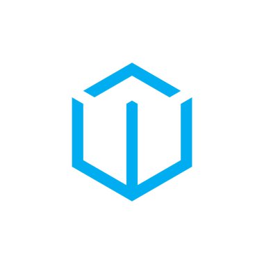 w harfi geometrik altıgen ok tasarım vektörü