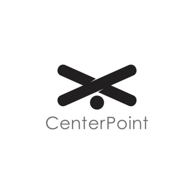 Çapraz merkez nokta simgesi logo vektörü