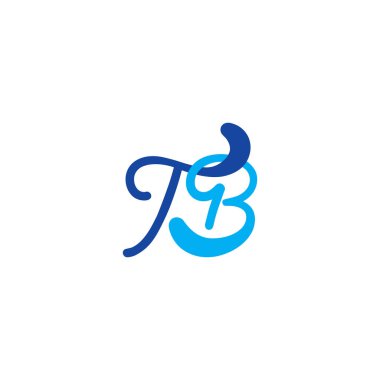 tb harfi bağlı eğriler tasarım logo vektörü