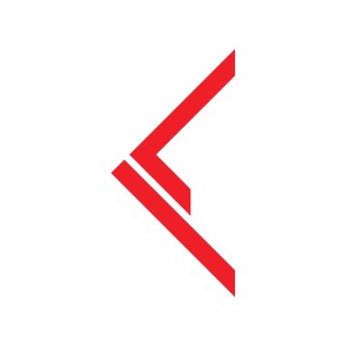 harf kl basit geometrik çizgi logo vektörü