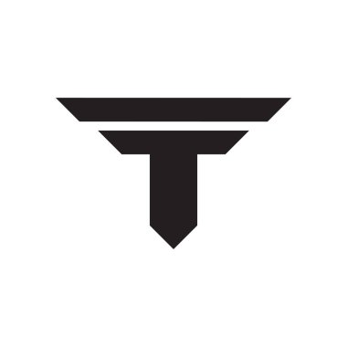 soyut harf tf basit geometrik açık logo vektörü