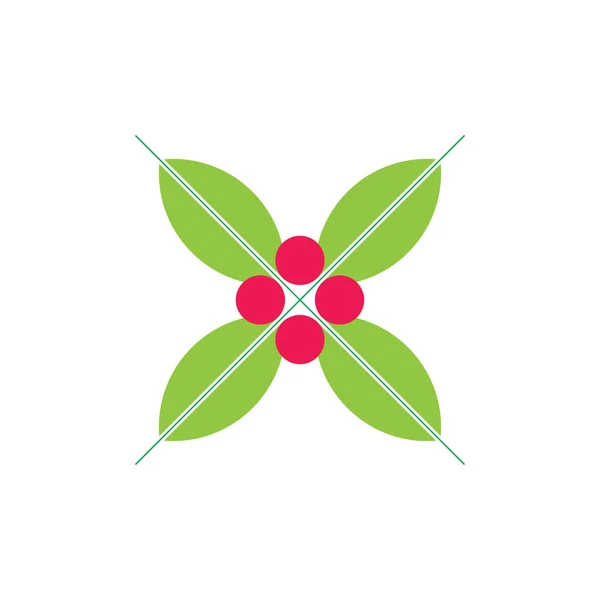Blatt Kirsche einfaches Design Dekor Logo Vektor — Stockvektor