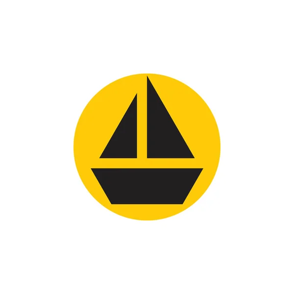 Schiff Boot Sonnenuntergang geometrisches Logo Vektor — Stockvektor