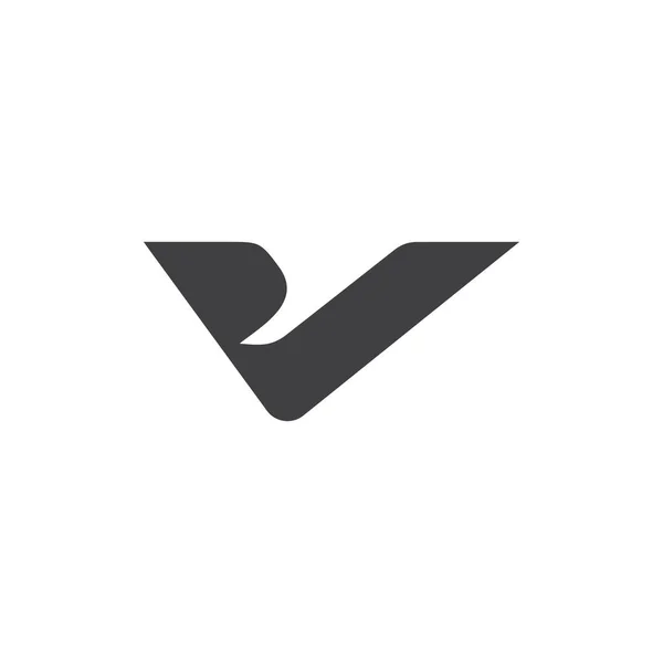 Letter v simple geometric curves logo vector — 스톡 벡터