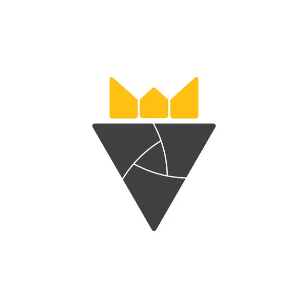 Krone Dreieck Logo Vektor — Stockvektor