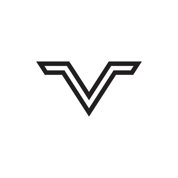 Letter v stripes geometric line simple logo vector — 스톡 벡터