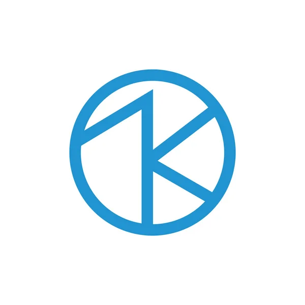 Γράμμα AK απλή γεωμετρική γραμμή λογότυπο διάνυσμα — Διανυσματικό Αρχείο