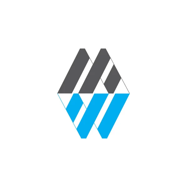 Letter mw eenvoudige geometrische strepen logo vector — Stockvector