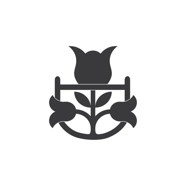 Simple forme de fleur géométrique chevauchement plat logo vecteur — Image vectorielle