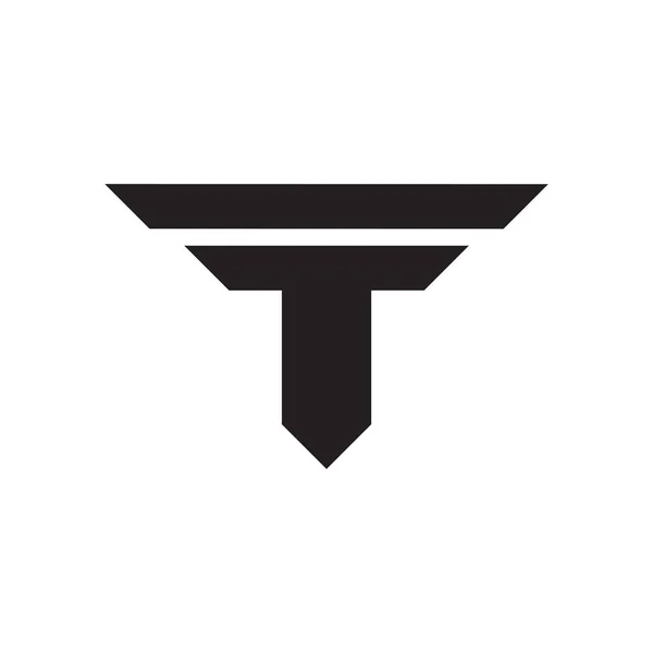 Soyut harf tf basit geometrik açık logo vektörü — Stok Vektör